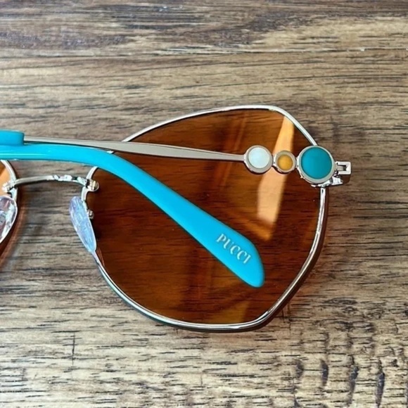 Emilio Pucci 61mm Square Sunglasses Shiny Rose Gold / Roviex W/ Case New NWT main image 6
